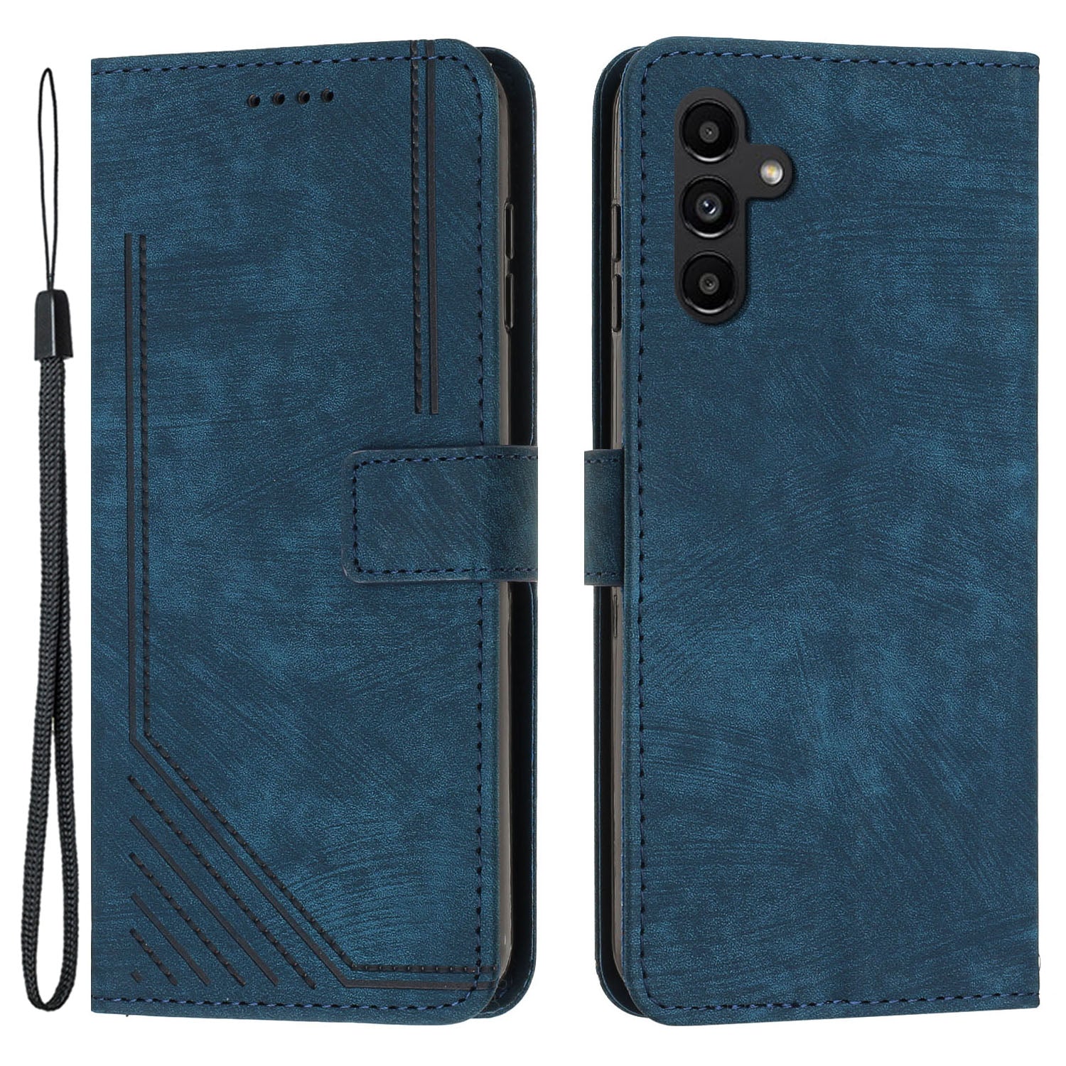 PU Leather Phone Shell For Samsung Galaxy S23 FE Skin-touch Wallet Phone Case Imprinted Lines Stand Cover PU Leather Phone Shell For Samsung Galaxy S23 FE Skin-touch Wallet Phone Case Imprinted Lines Stand Cover